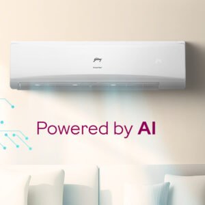 Godrej 2 Ton 5 Star, 5 Years Comprehensive Warranty, AI Powered, 5-In-1 Convertible Cooling, 4 Way Air Swing, Heavy Duty Cooling At 52°C, Inverter Split AC (Copper, EI 24LINV5R32-WWR, White)