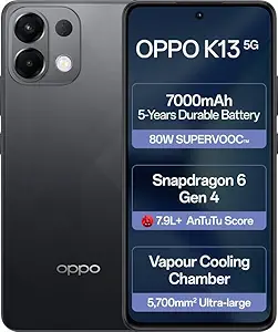 OPPO K13 5G (Prism Black, 8GB RAM 128GB Storage) Visit the OPPO Store