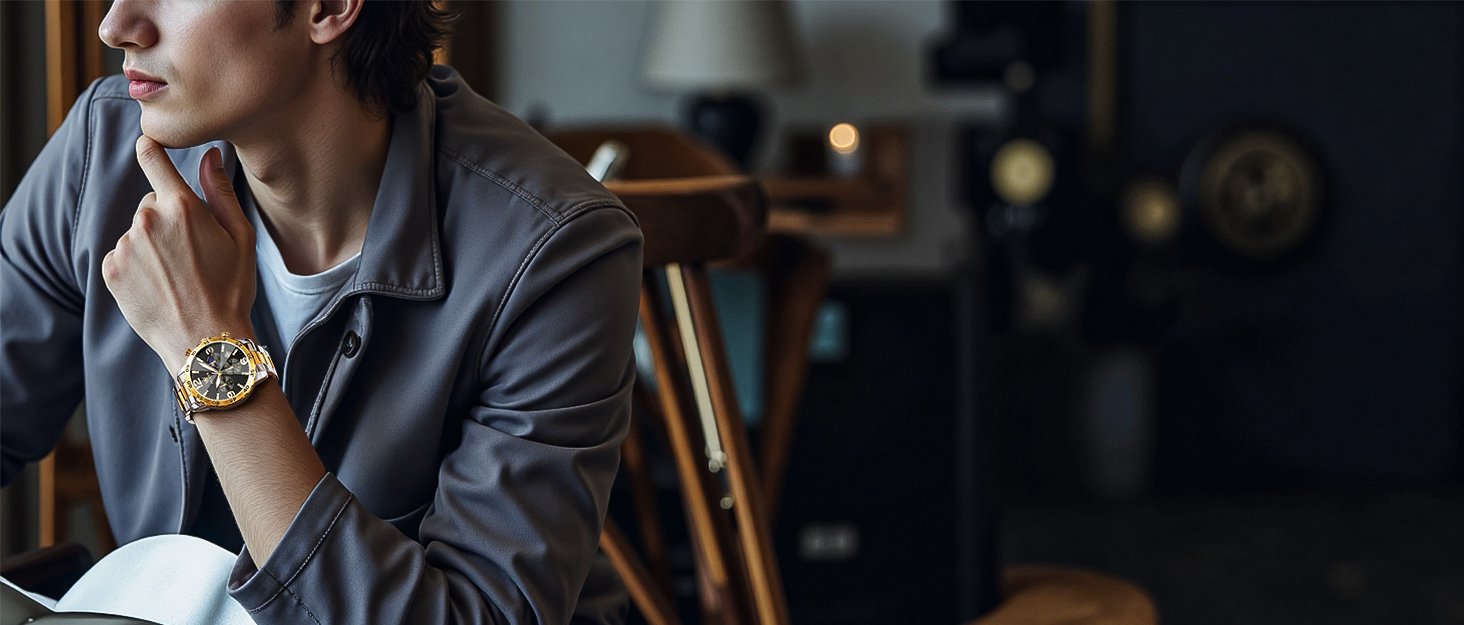 OLEVS Watches for Men Analog Quartz Chronograph Watch Moon Phase Waterproof Black Silicone Diamond Dress Luminous Easy Reader Wrist Watches - Image 10